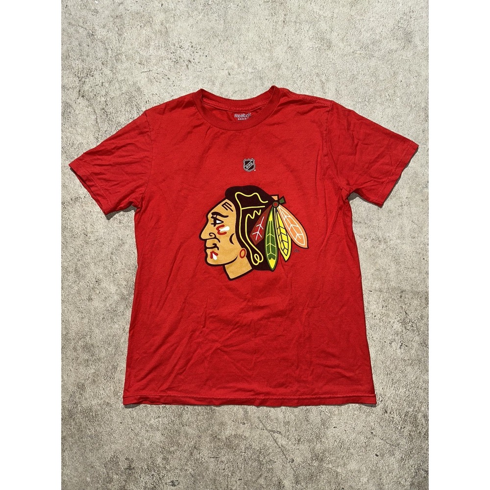 Chicago Blackhawks Kids T Shirt Sz Medium 10/12‎ Red Short Sleeve Patrick Kane